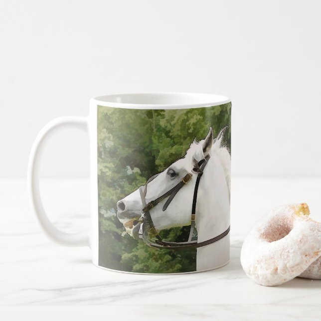 WHITE HORSE COFFEE MUG (With Donut)
