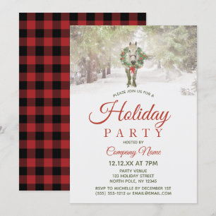 White Horse Corporate Holiday Christmas Party Invitation