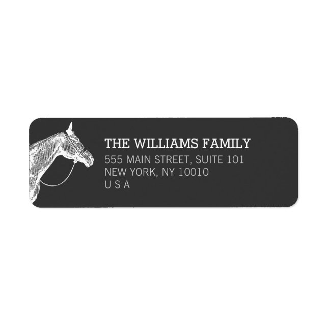 White Horse Equestrian Return Address Label (Front)