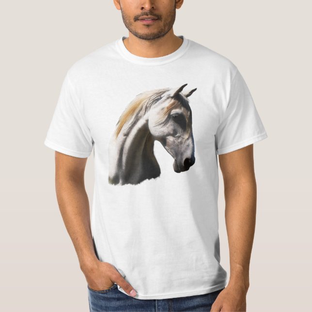 White Horse Equine Art Animal-lover's T-Shirt (Front)