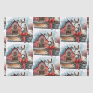 White Horse Festive Farm Christmas  Tissue Paper