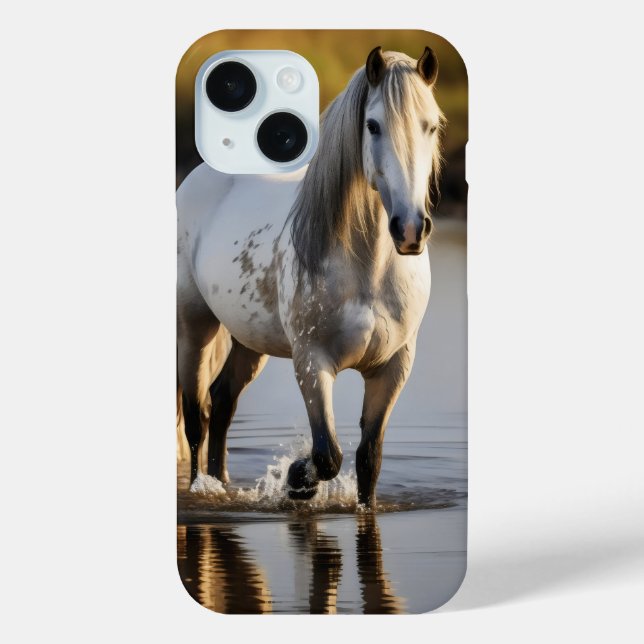 White Horse in Lake Case-Mate iPhone Case (Back)