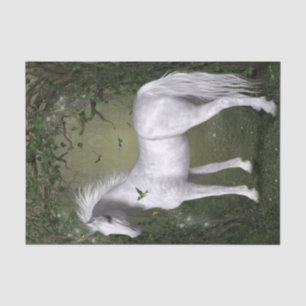 White Horse in the Woods with Hummingbirds  Tissue Paper