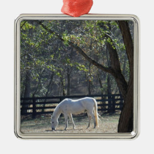 White Horse in trees Metal Tree Decoration