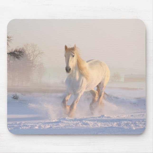 white horse mouse pad (Front)