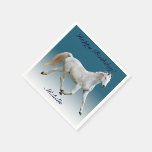 White Horse Paper Birthday Napkins