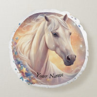 white horse, pastel