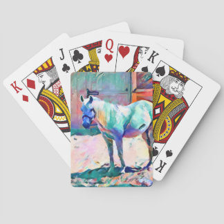 White horse playing cards