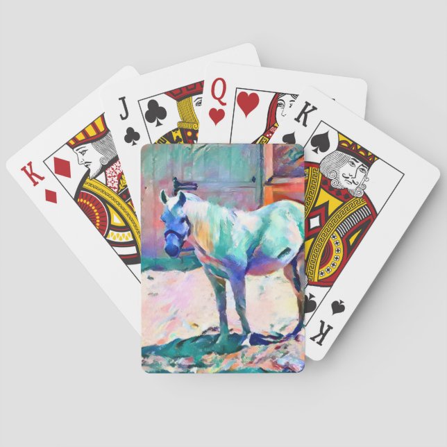 White horse playing cards (Back)
