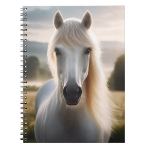 White Horse Portrait – Serene Equine Beauty Notebook