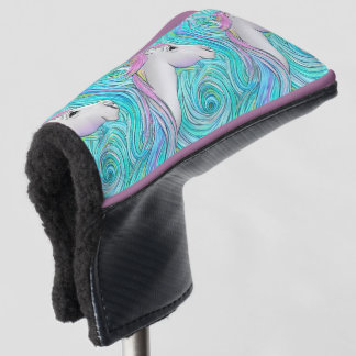 White Horse Seamless Pastel Coloured Pattern Golf Head Cover