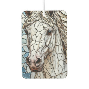 White Horse stained glass Car Air Freshener