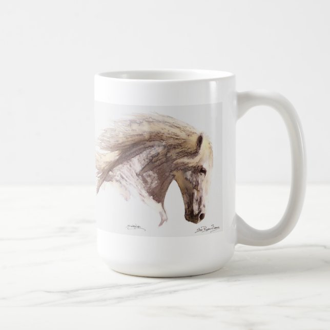 White Horse Stallion Fine Art Mug (Right)