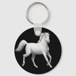 White Horse Trotting Keychain
