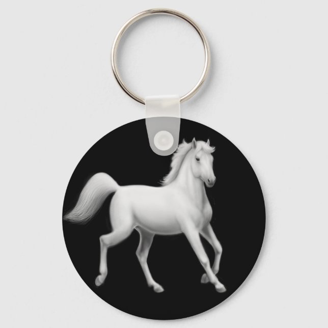 White Horse Trotting Keychain (Front)