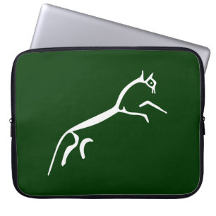 White Horse (Uffington Castle) - Dark Green Laptop Sleeve