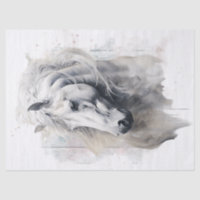 White Horse Watercolor Decoupage