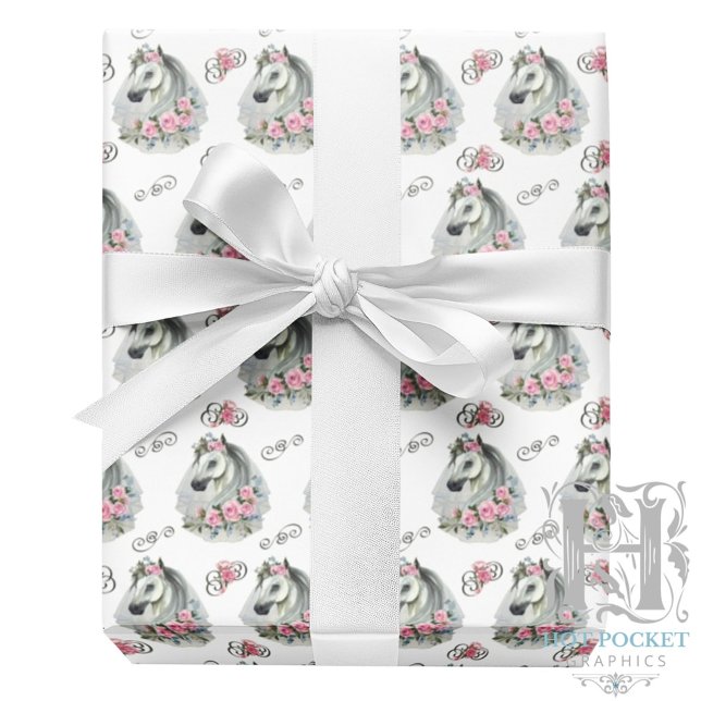 White Horse Wedding Wrapping Paper (Creator Uploaded)