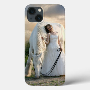 White Horse with Bride iPhone 13 Case
