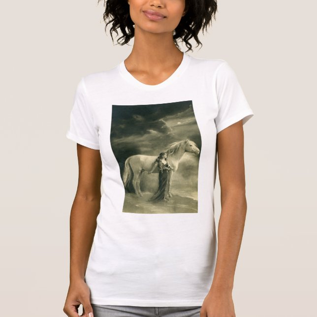 white horse woman T-Shirt (Front)