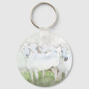 White Horses Key Ring
