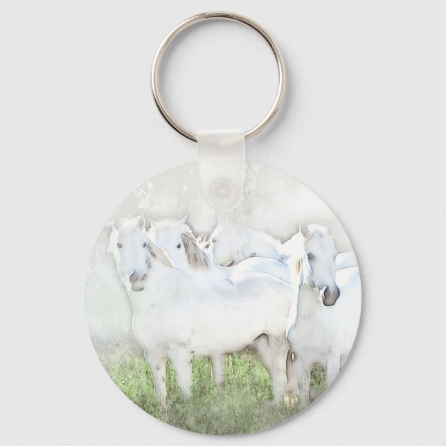 White Horses Key Ring (Front)