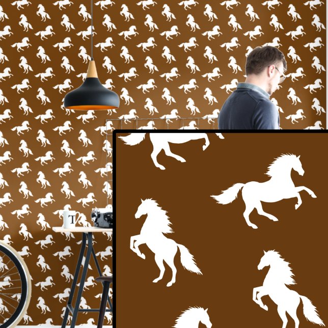 White Horses on Brown  Wallpaper (Creator Uploaded)