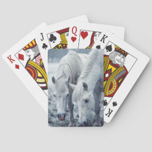 White Horses Playing Cards