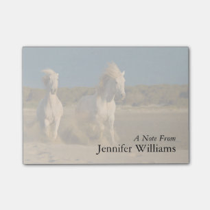 White Horses Running On Beach Camargue, France Post-it Notes