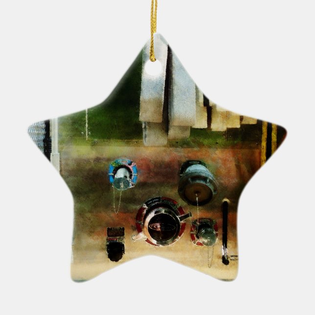 White Hose And Nozzles Ceramic Ornament (Front)
