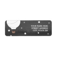 White Hot Air Balloon + Stars Return Label
