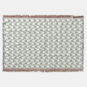 White Houndstooth dogs Choose Colour Throw Blanket