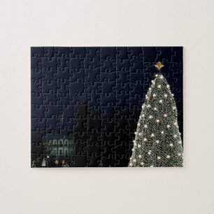 White House and National Tree Christmas Holiday DC Jigsaw Puzzle