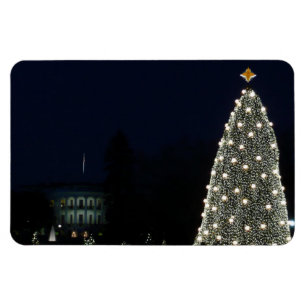 White House and National Tree Christmas Holiday DC Magnet