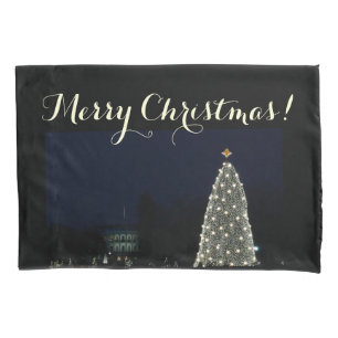 White House and National Tree Christmas Holiday DC Pillowcase