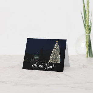 White House and National Tree Christmas Holiday DC Thank You Card