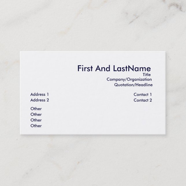 White House Enemies List  Business Cards (Front)