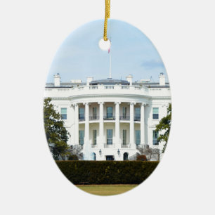 White House From The Lawn Ceramic Ornament