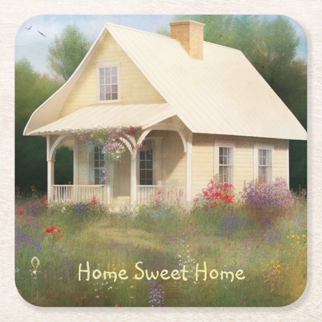 White House Housewarming Square Paper Coaster (Front)