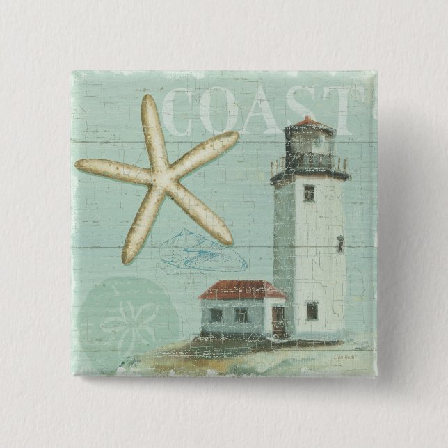 White House on the Beach 15 Cm Square Badge (Front)