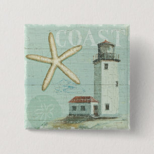 White House on the Beach 15 Cm Square Badge