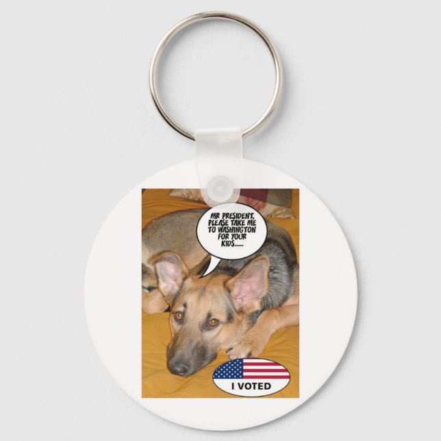 White-House Pet/German Shepherd Key Ring (Front)
