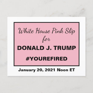 White House Pink Slip for Trump Resistance Frame Postcard