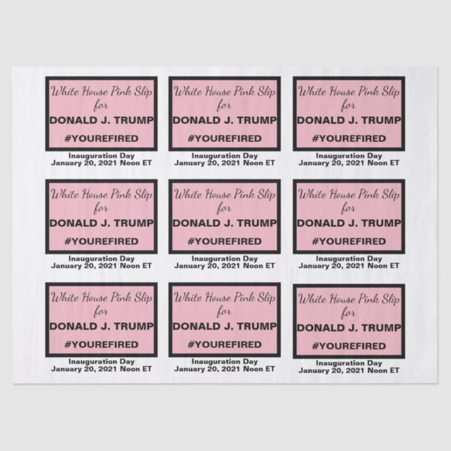 White House Pink Slip Ides of Trump Mixed Media Tissue Paper (Front)