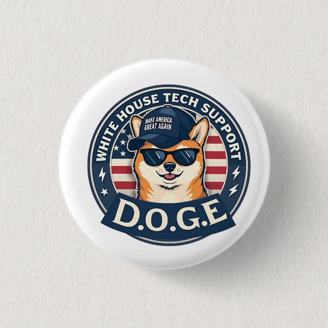 White House Tech Support Doge  3 Cm Round Badge (Front)