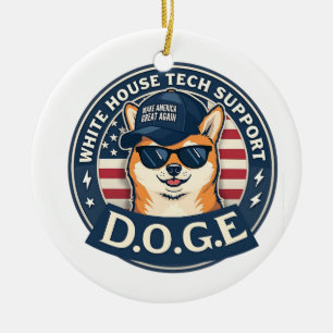 White House Tech Support Doge  Ceramic Ornament