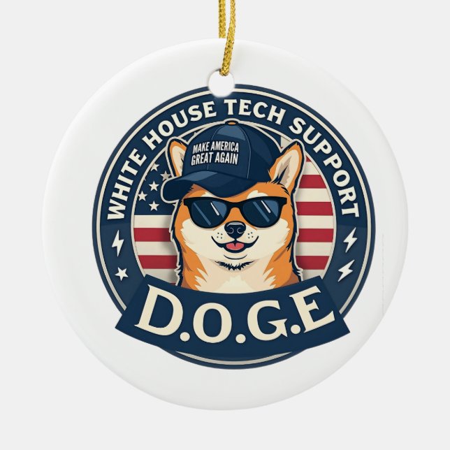 White House Tech Support Doge  Ceramic Ornament (Front)