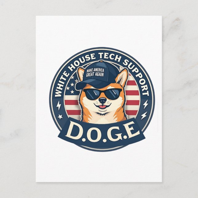 White House Tech Support Doge  Holiday Postcard (Front)