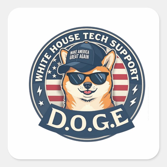 White House Tech Support Doge  Square Sticker (Front)