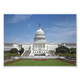 White House US Capitol Building Washington DC Photo Print